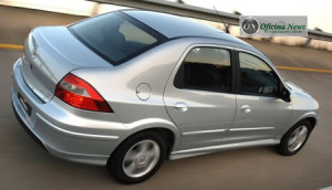 Chevrolet Prisma 2008, ainda com a carroceria do Celta