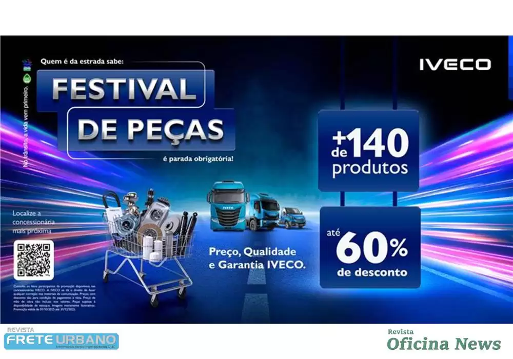 Iveco anuncia Festival de Peças com descontos de até 60% em 2025